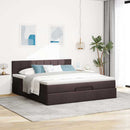 osmannisk sengeramme med madras 160x200 cm stof mørkebrun