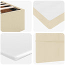 osmannisk sengeramme med madras 160x200 cm stof cremefarvet