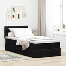 osmannisk sengeramme med madras 90x190 cm stof sort