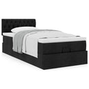 osmannisk sengeramme med madras 90x190 cm stof sort