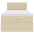 ottoman seng med madras 90x200 cm stof cremefarvet