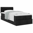ottoman seng med madras 100x200 cm stof sort