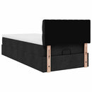 ottoman seng med madras 100x200 cm stof sort