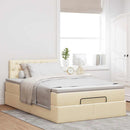 osmannisk sengeramme med madras 120x190 cm stof cremefarvet