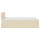 osmannisk sengeramme med madras 120x200 cm stof cremefarvet