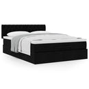 ottoman seng med madras 140x190 cm stof sort