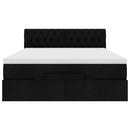 ottoman seng med madras 140x190 cm stof sort