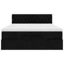 ottoman seng med madras 140x200 cm stof sort