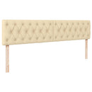 osmannisk sengeramme med madras 160x200 cm stof cremefarvet