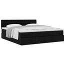 osmannisk sengeramme med madras 200x200 cm stof sort