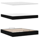 osmannisk sengeramme med madras 200x200 cm stof sort