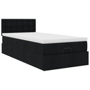 osmannisk sengeramme med madras 90x190 cm stof sort