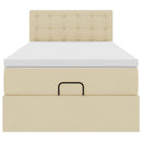 osmannisk sengeramme med madras 90x190 cm stof cremefarvet