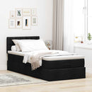ottoman seng med madras 90x200 cm stof sort