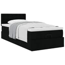 ottoman seng med madras 100x200 cm stof sort