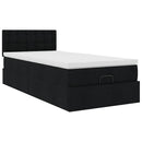 ottoman seng med madras 100x200 cm stof sort
