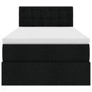 ottoman seng med madras 100x200 cm stof sort