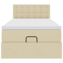 ottoman seng med madras 100x200 cm stof cremefarvet