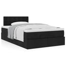 ottoman seng med madras 120x190 cm stof sort