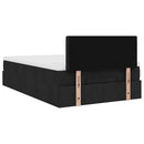 ottoman seng med madras 120x190 cm stof sort