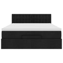 ottoman seng med madras 140x190 cm stof sort