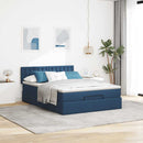 osmannisk sengeramme med madras 140x200 cm stof blå