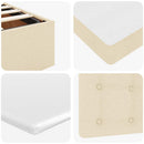 osmannisk sengeramme med madras 160x200 cm stof cremefarvet