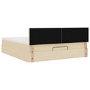 osmannisk sengeramme med madras 160x200 cm stof cremefarvet