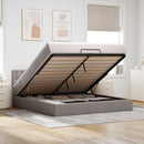 osmannisk sengeramme med madras 180x200 cm stof gråbrun