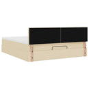 osmannisk sengeramme med madras 180x200 cm stof cremefarvet