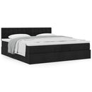 osmannisk sengeramme med madras 200x200 cm stof sort