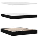 osmannisk sengeramme med madras 200x200 cm stof sort