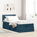osmannisk sengeramme med madras 100x200 cm fløjl mørkeblå