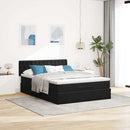 osmannisk sengeramme med madras 140x190 cm fløjl sort