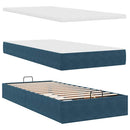 osmannisk sengeramme med madras 80x200 cm fløjl mørkeblå