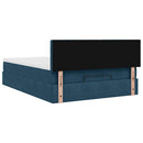 osmannisk sengeramme med madras 140x190 cm fløjl mørkeblå
