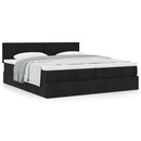 osmannisk sengeramme med madrasser 160x200 cm stof sort