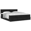 osmannisk sengeramme med madrasser 160x200 cm stof sort