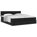osmannisk sengeramme med madrasser 180x200 cm stof sort