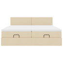 osmannisk sengeramme med madrasser 180x200 cm stof cremefarvet