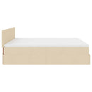 osmannisk sengeramme med madrasser 180x200 cm stof cremefarvet