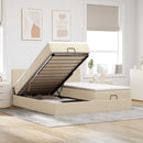 osmannisk sengeramme med madrasser 180x200 cm stof cremefarvet