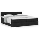 osmannisk sengeramme med madrasser 200x200 cm stof sort