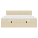 osmannisk sengeramme med madrasser 160x200 cm stof cremefarvet