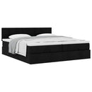 osmannisk sengeramme med madrasser 180x200 cm stof sort