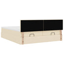 osmannisk sengeramme med madrasser 180x200 cm stof cremefarvet