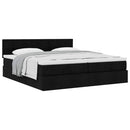 osmannisk sengeramme med madrasser 200x200 cm stof sort