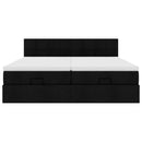 osmannisk sengeramme med madrasser 200x200 cm stof sort