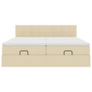 osmannisk sengeramme med madrasser 200x200 cm stof cremefarvet