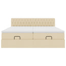 osmannisk sengeramme med madrasser 160x200 cm stof cremefarvet